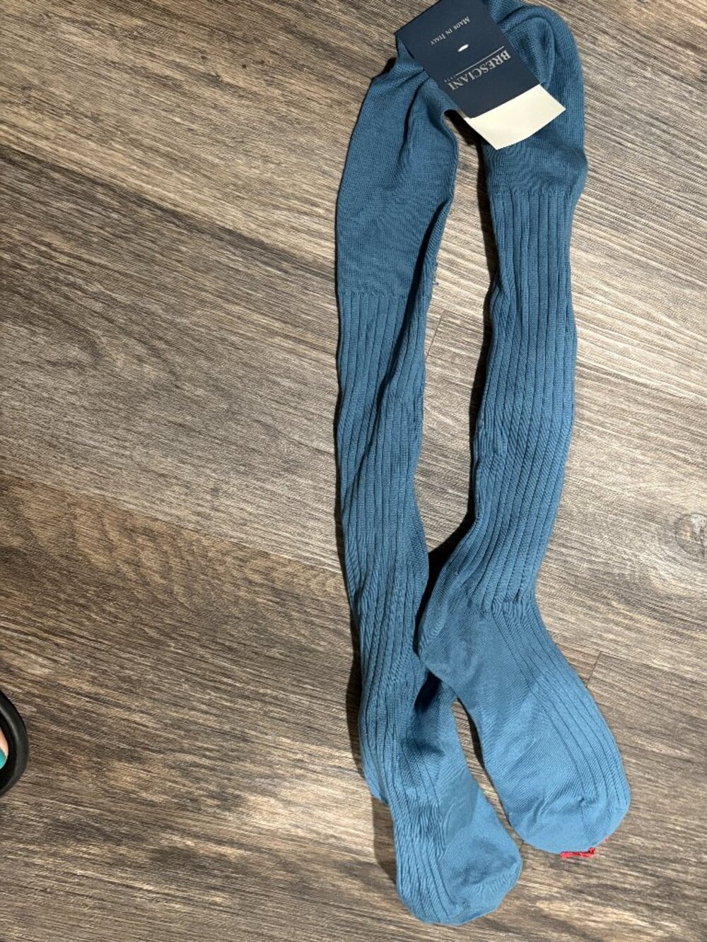 Bresciani  Made in Italy Men's Blue Dress Socks Organic Cotton NEW